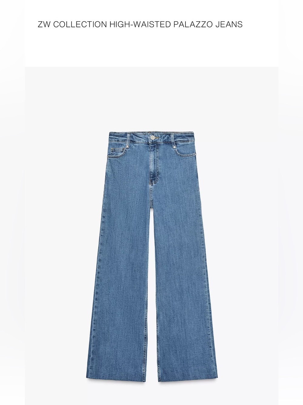 Zara ZW Collection High Waisted Palazzo Jeans 6